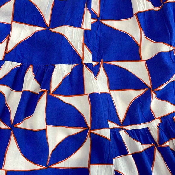 Abel The Label Anthropologie Geometric Maxi Dress Size L Tiered Sundress - Picture 5 of 10